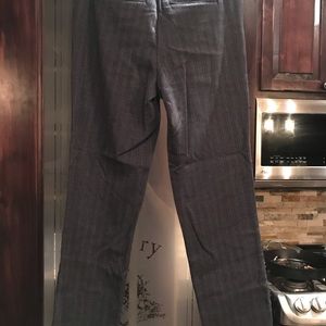 Dark grey slacks, straight leg